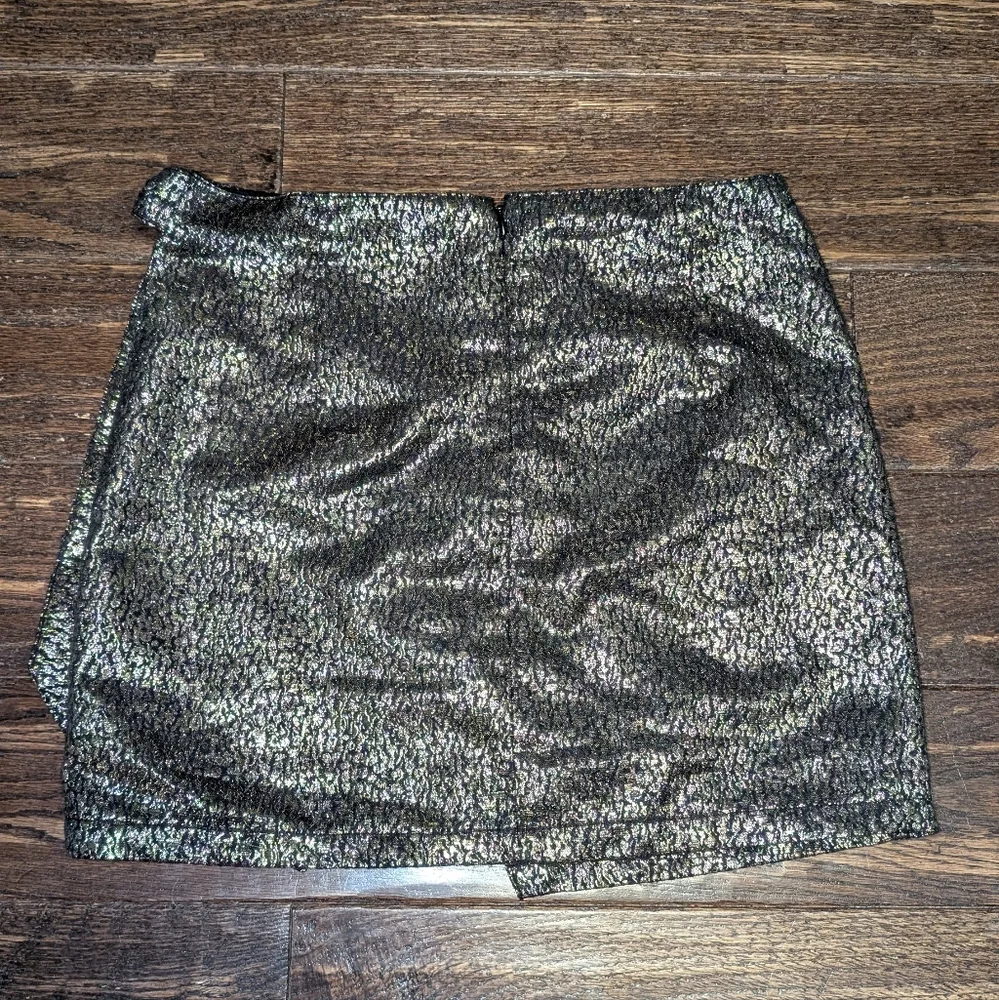Express Skirt Mini Wrap Metallic Gold and Pink